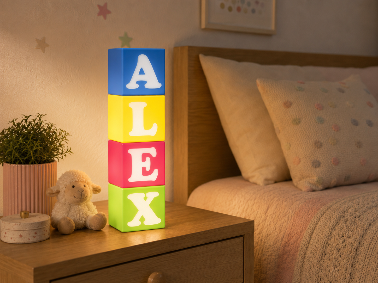 LUMINACUBO mesilla 4 letras